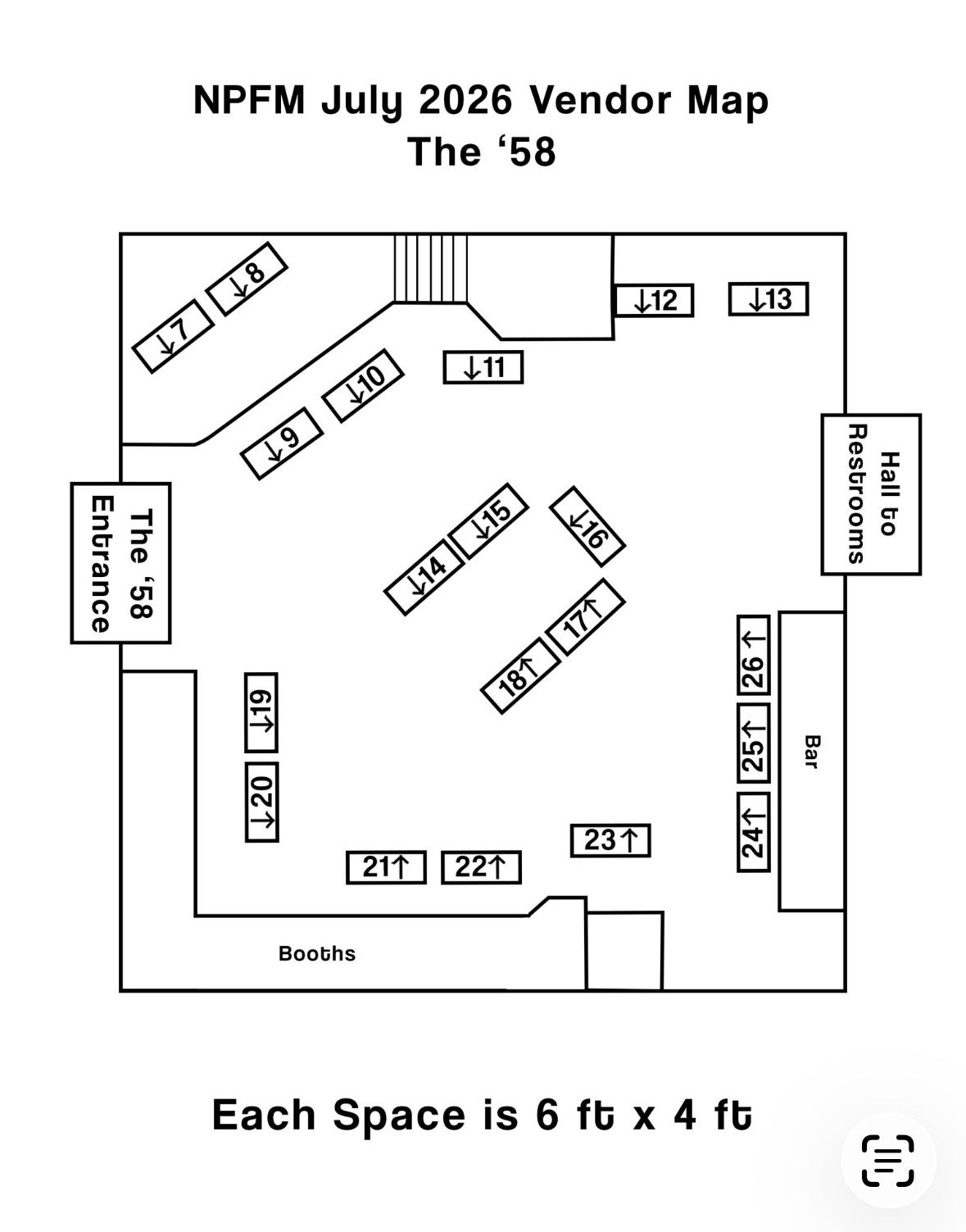 ESB VENDOR BOOTH SPOTS JULY 11 - 12