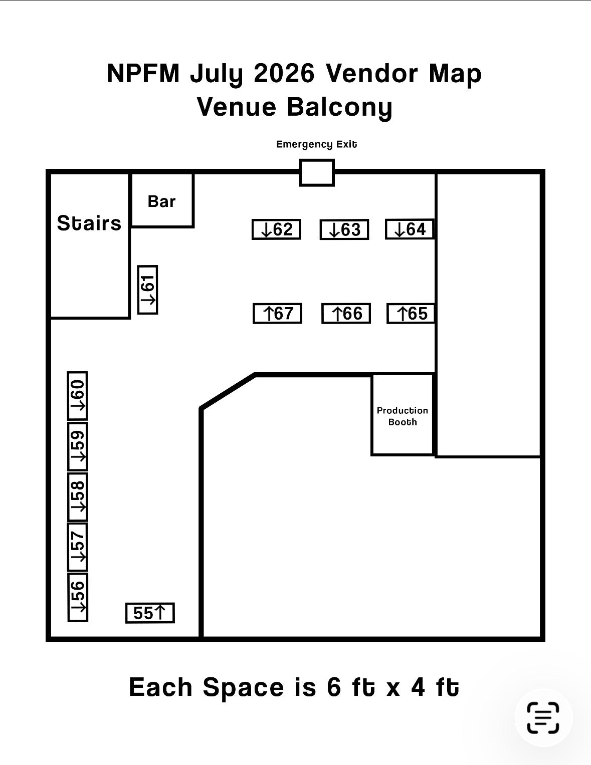 ESB VENDOR BOOTH SPOTS JULY 11 - 12