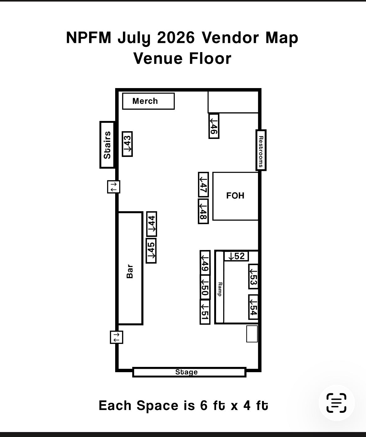 ESB VENDOR BOOTH SPOTS JULY 11 - 12